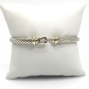 David Yurman 925 & 18k gold 5mm Buckle Bracelet M